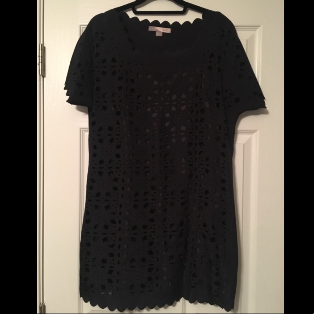 Love 21 black geometric cutout dress